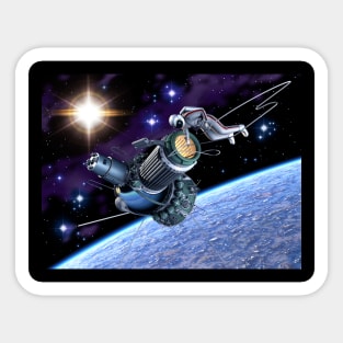 First spacewalk from Voskhod-2 spacecraft. Sticker